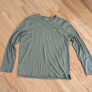 Tommy Hilfiger Green Long Sleeve Tee Classic Crew Neck